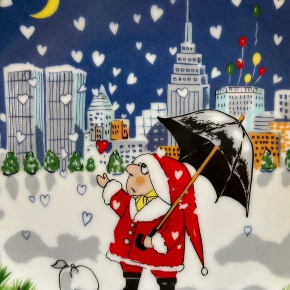 Christmas Plate - RARE Ziggy in Santa Suit In Front of Twin Towers - Picture 1 of 10